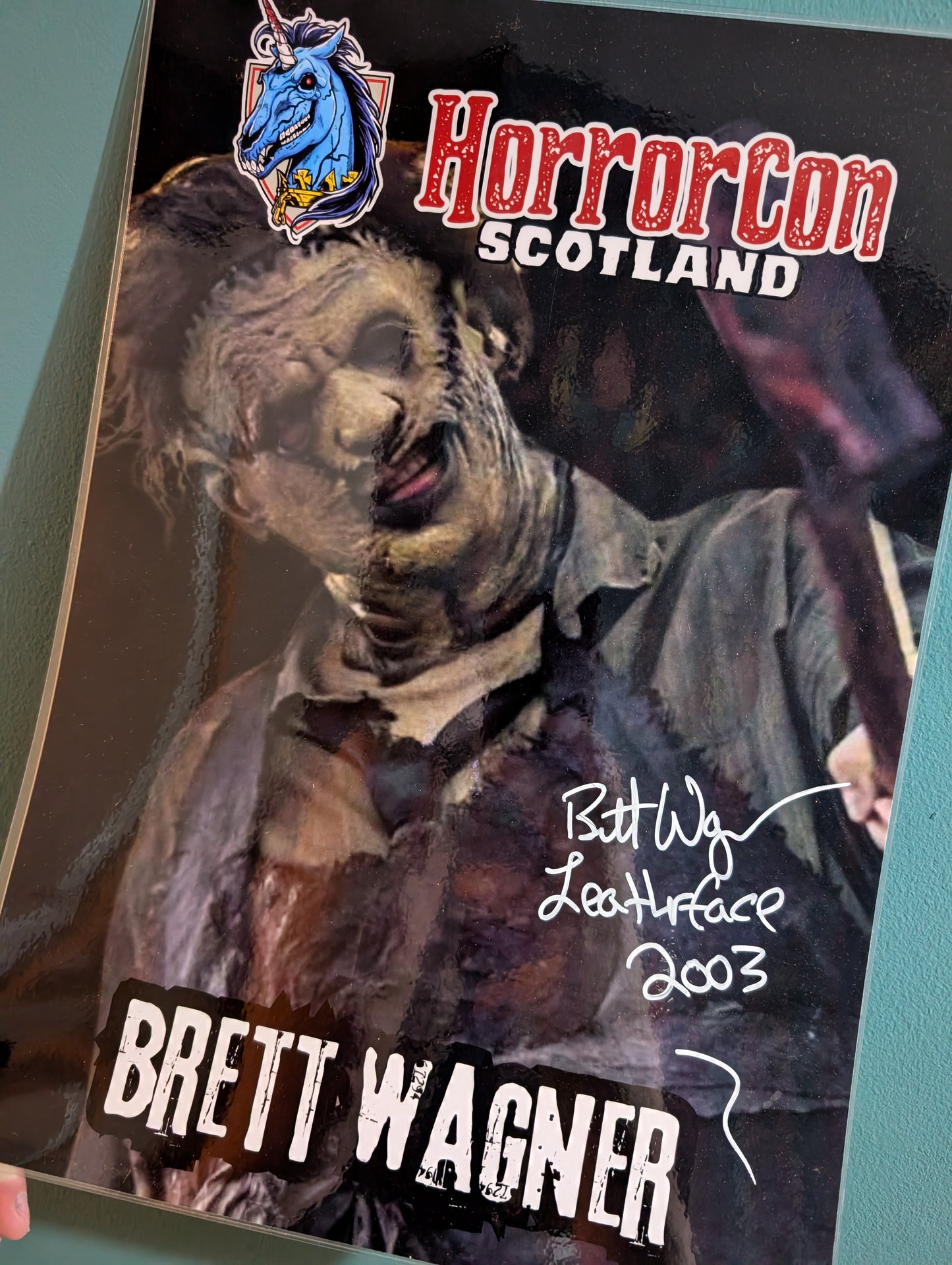 A3 Laminated Brett Wagner Horror Con 2024 Poster Signature