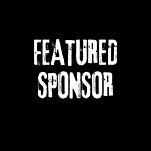 Badge reading 'FEATURED SPONSOR' in distressed white text on a black background